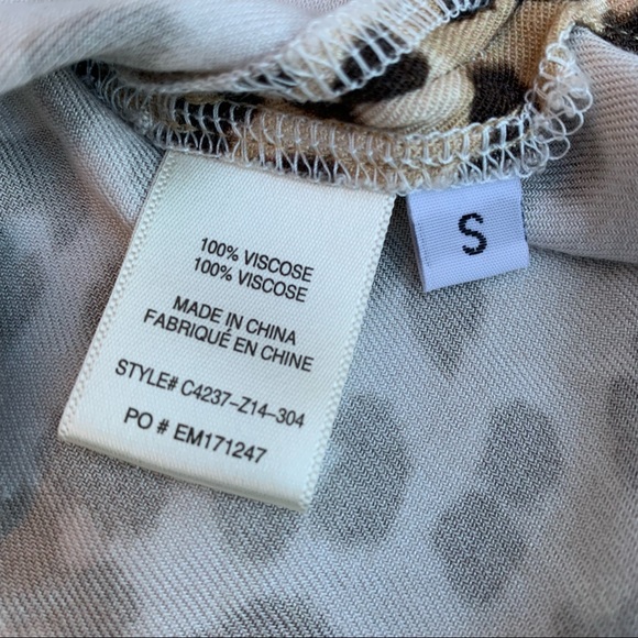 cloth & stone Leopard Print Button Down Front Tie Shirt size S - Picture 4 of 4